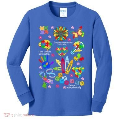 Autism Mashup Collage Kids Long Sleeve Shirt