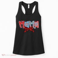 American Mama Coquette Bow Preppy 4th Of July 1776 USA Mom Women's Tank Top thumb 0