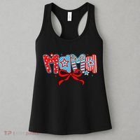 American Mama Coquette Bow Preppy 4th Of July 1776 USA Mom Women's Tank Top thumb 3