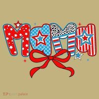 American Mama Coquette Bow Preppy 4th Of July 1776 USA Mom T-Shirt thumb 7