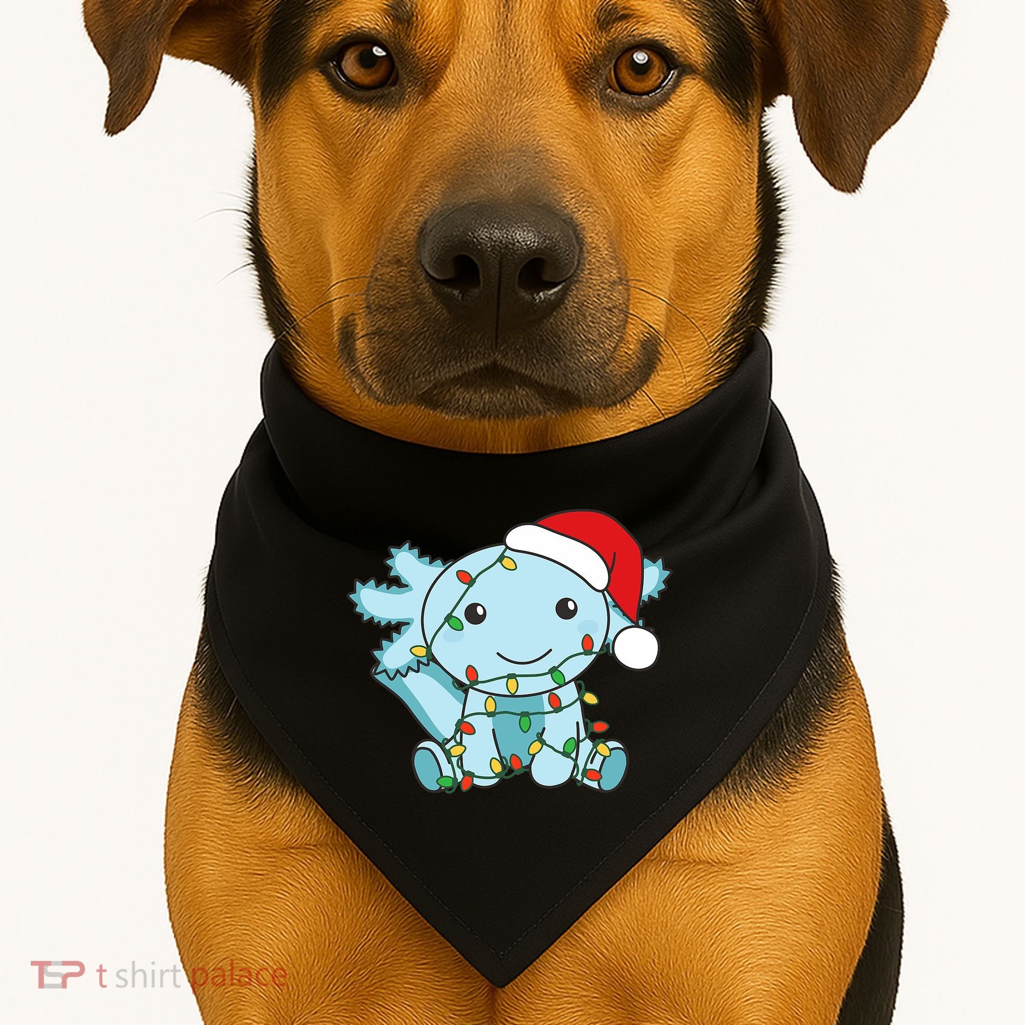 Axolotl Merry Christmas Winter Axolotls Christmas USA-Made Doggie Bandana