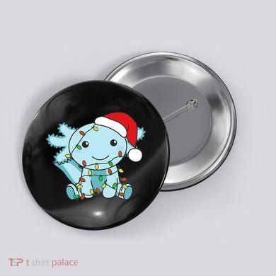 Axolotl Merry Christmas Winter Axolotls Christmas Button