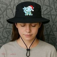 Axolotl Merry Christmas Winter Axolotls Christmas Bucket Hat thumb 3