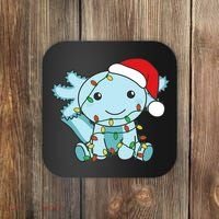 Axolotl Merry Christmas Winter Axolotls Christmas Coaster thumb 0