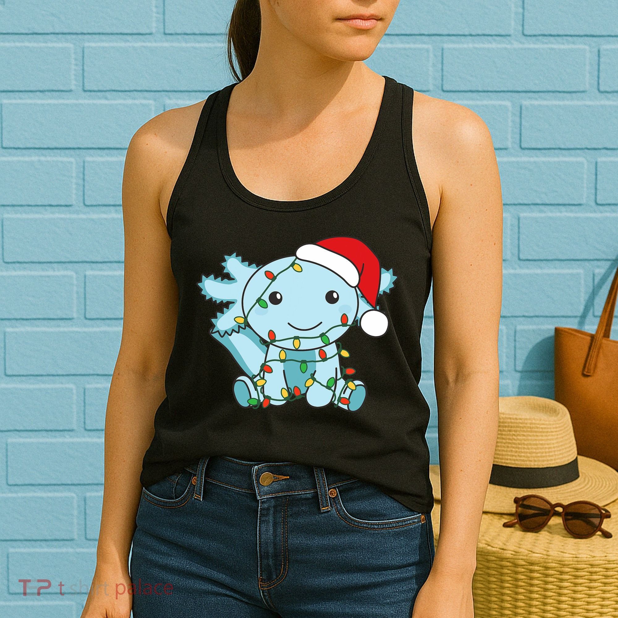 Axolotl Merry Christmas Winter Axolotls Christmas Women's Tank Top