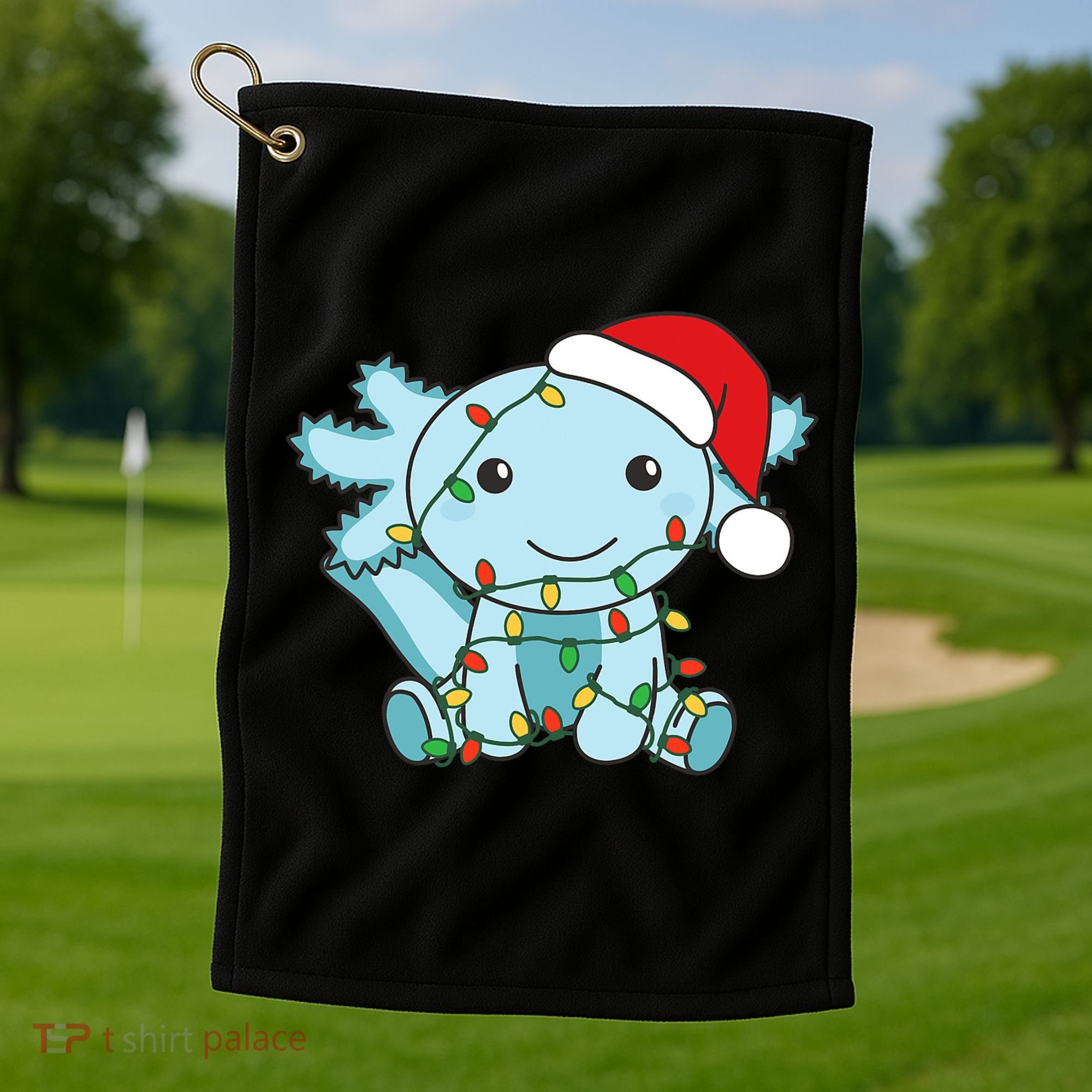 Axolotl Merry Christmas Winter Axolotls Christmas Golf Towel