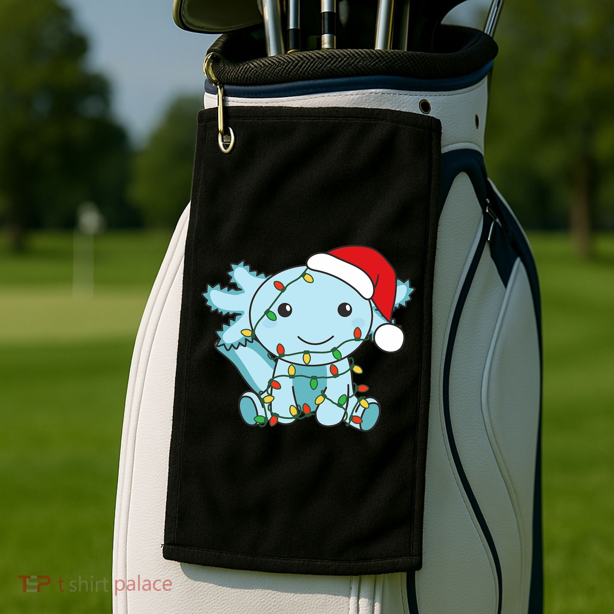 Axolotl Merry Christmas Winter Axolotls Christmas Golf Towel