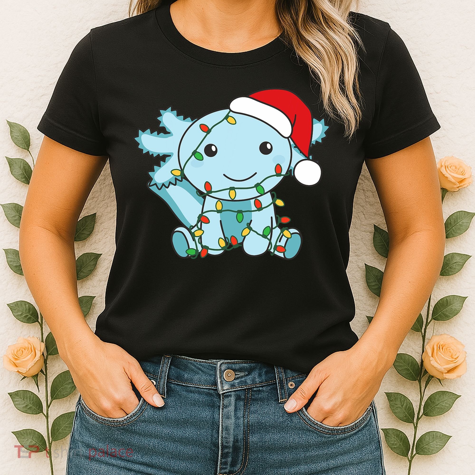 Axolotl Merry Christmas Winter Axolotls Christmas Women's T-Shirt