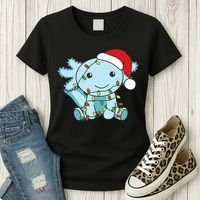 Axolotl Merry Christmas Winter Axolotls Christmas Women's T-Shirt thumb 3