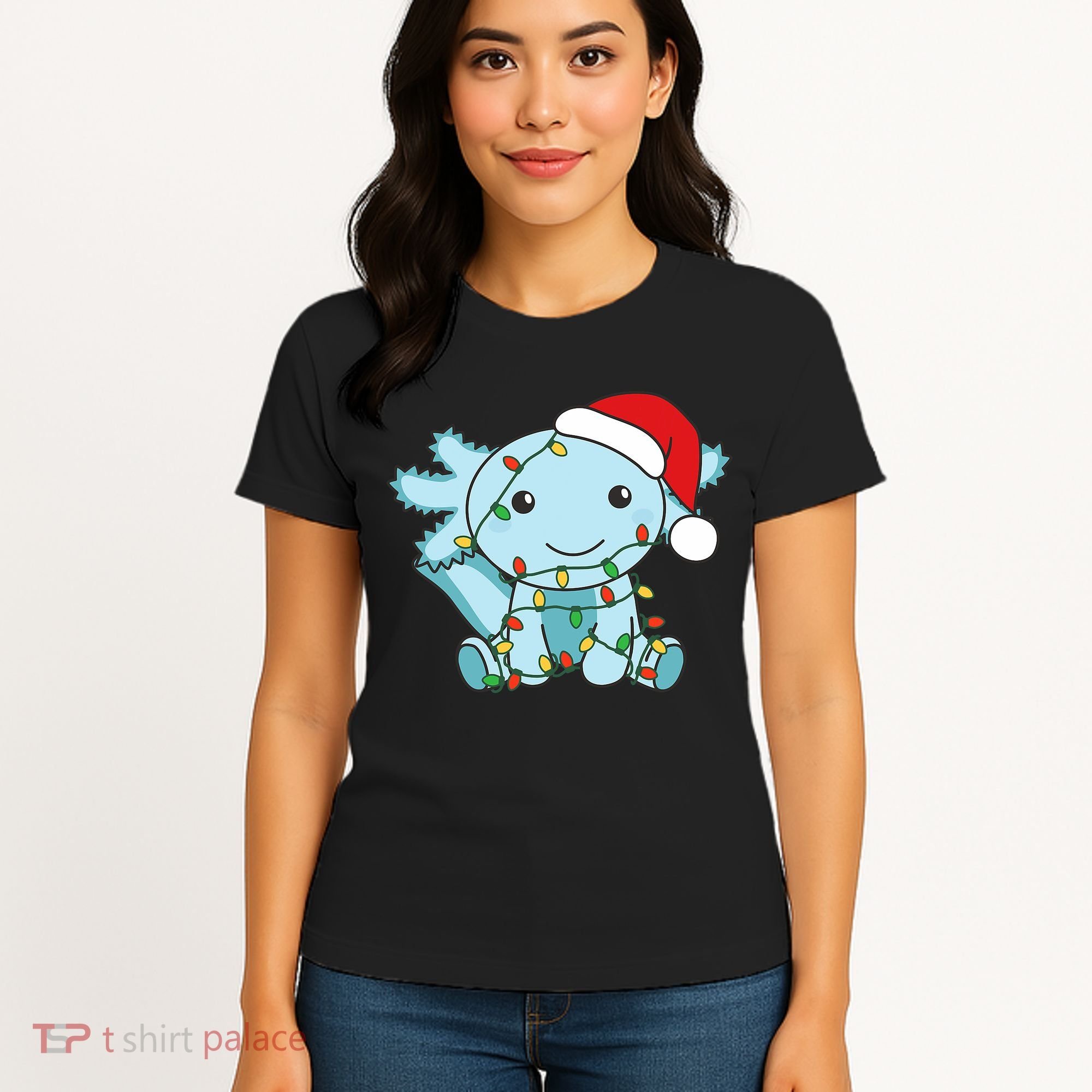 Axolotl Merry Christmas Winter Axolotls Christmas Women's T-Shirt