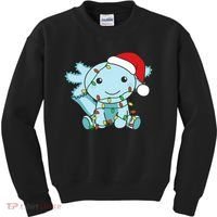 Axolotl Merry Christmas Winter Axolotls Christmas Kids Sweatshirt thumb 0