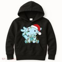 Axolotl Merry Christmas Winter Axolotls Christmas Kids Hoodie thumb 0