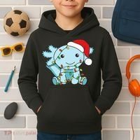 Axolotl Merry Christmas Winter Axolotls Christmas Kids Hoodie thumb 2