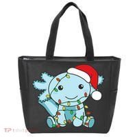 Axolotl Merry Christmas Winter Axolotls Christmas Tote Bag thumb 0
