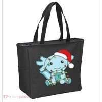 Axolotl Merry Christmas Winter Axolotls Christmas Tote Bag thumb 2