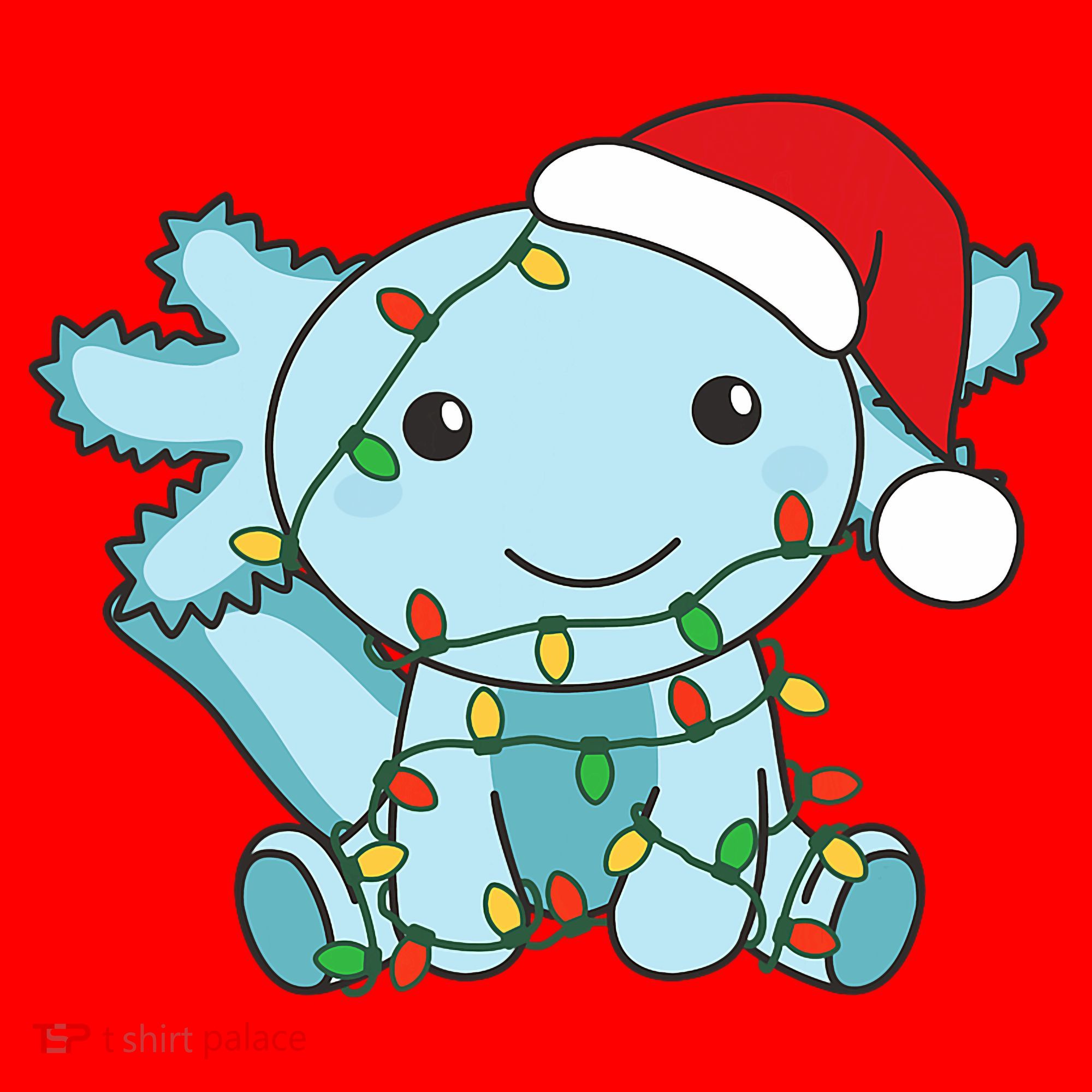 Axolotl Merry Christmas Winter Axolotls Christmas Santa Hat