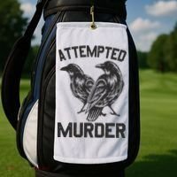 Attempted Murder Crow Golf Towel thumb 2