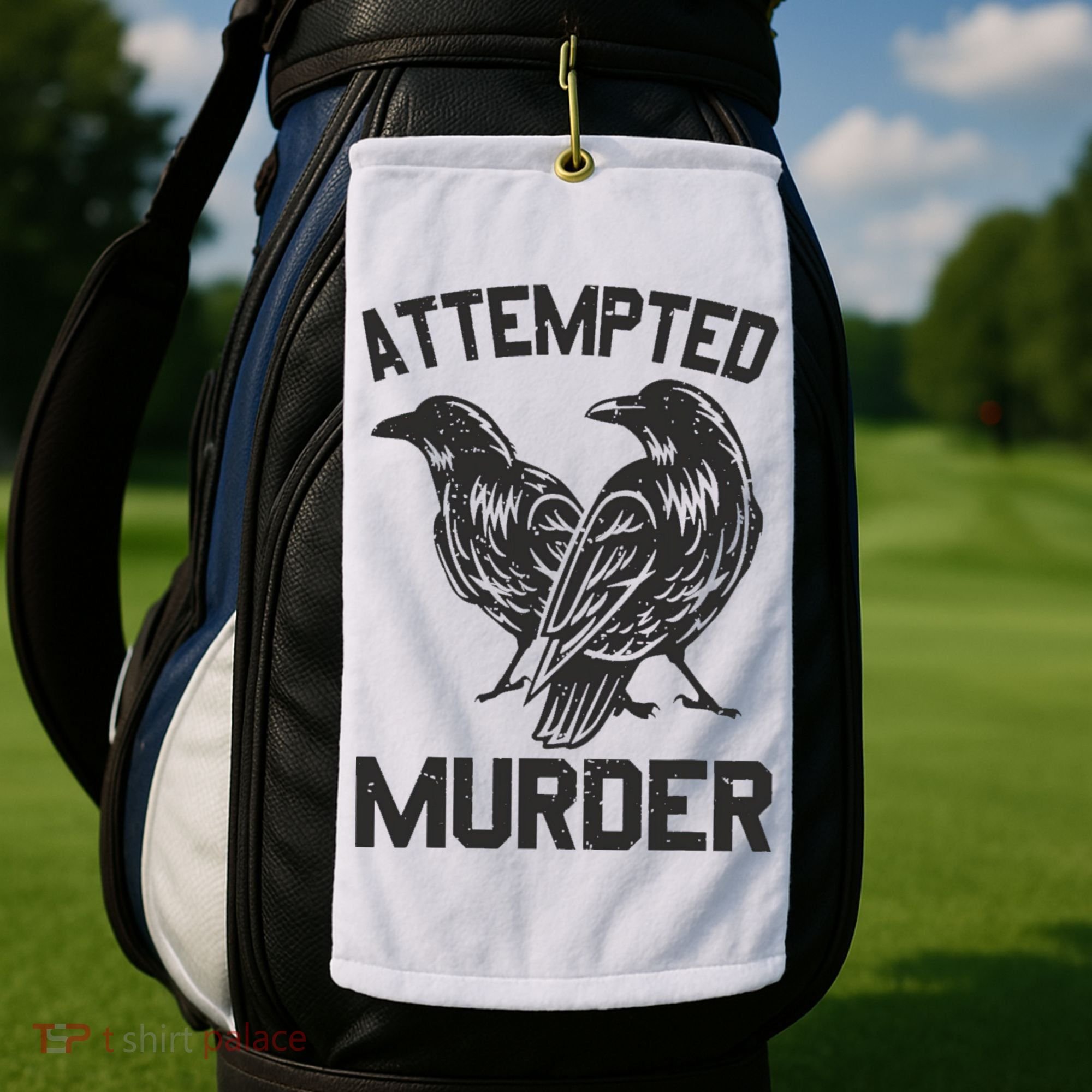 Attempted Murder Crow Golf Towel