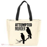 Attempted Murder Crows Raven Bird Meme Tote Bag thumb 0