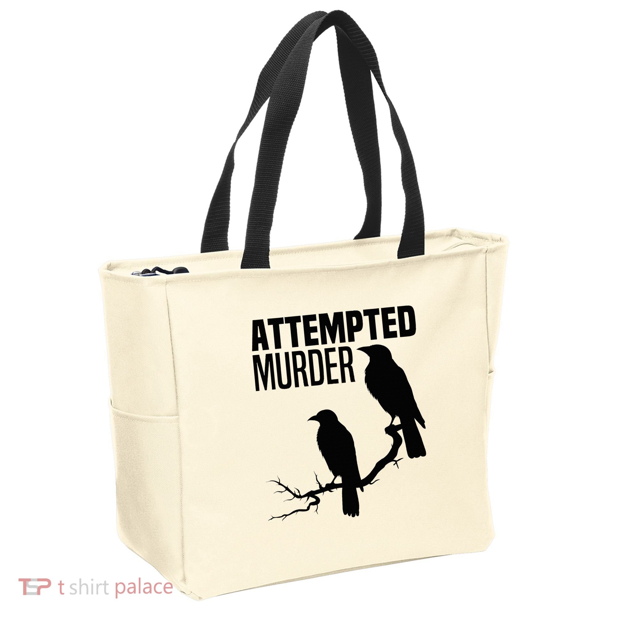 Attempted Murder Crows Raven Bird Meme Tote Bag