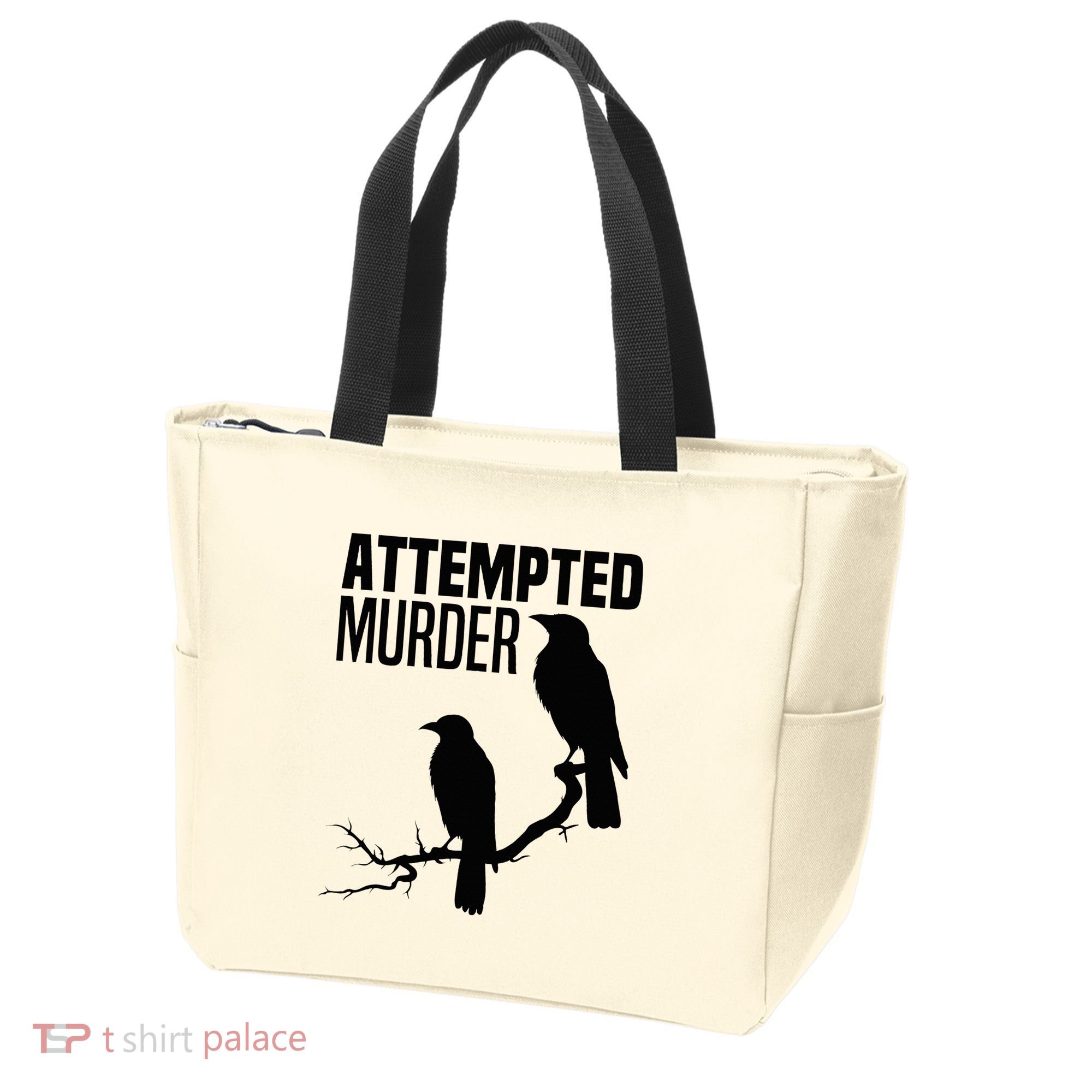 Attempted Murder Crows Raven Bird Meme Tote Bag