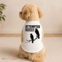 Attempted Murder Crows Raven Bird Meme Doggie Tank thumb 2