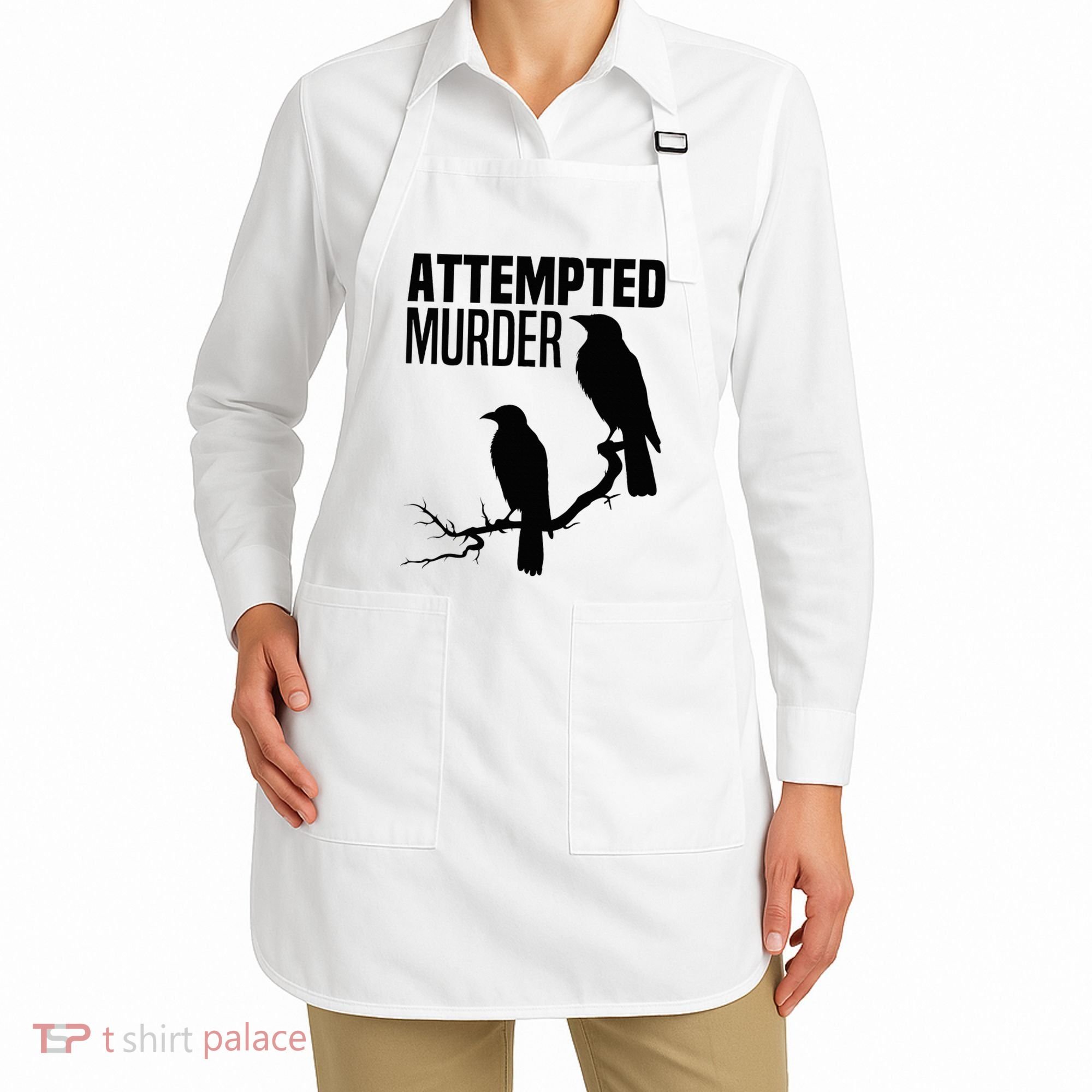 Attempted Murder Crows Raven Bird Meme Apron
