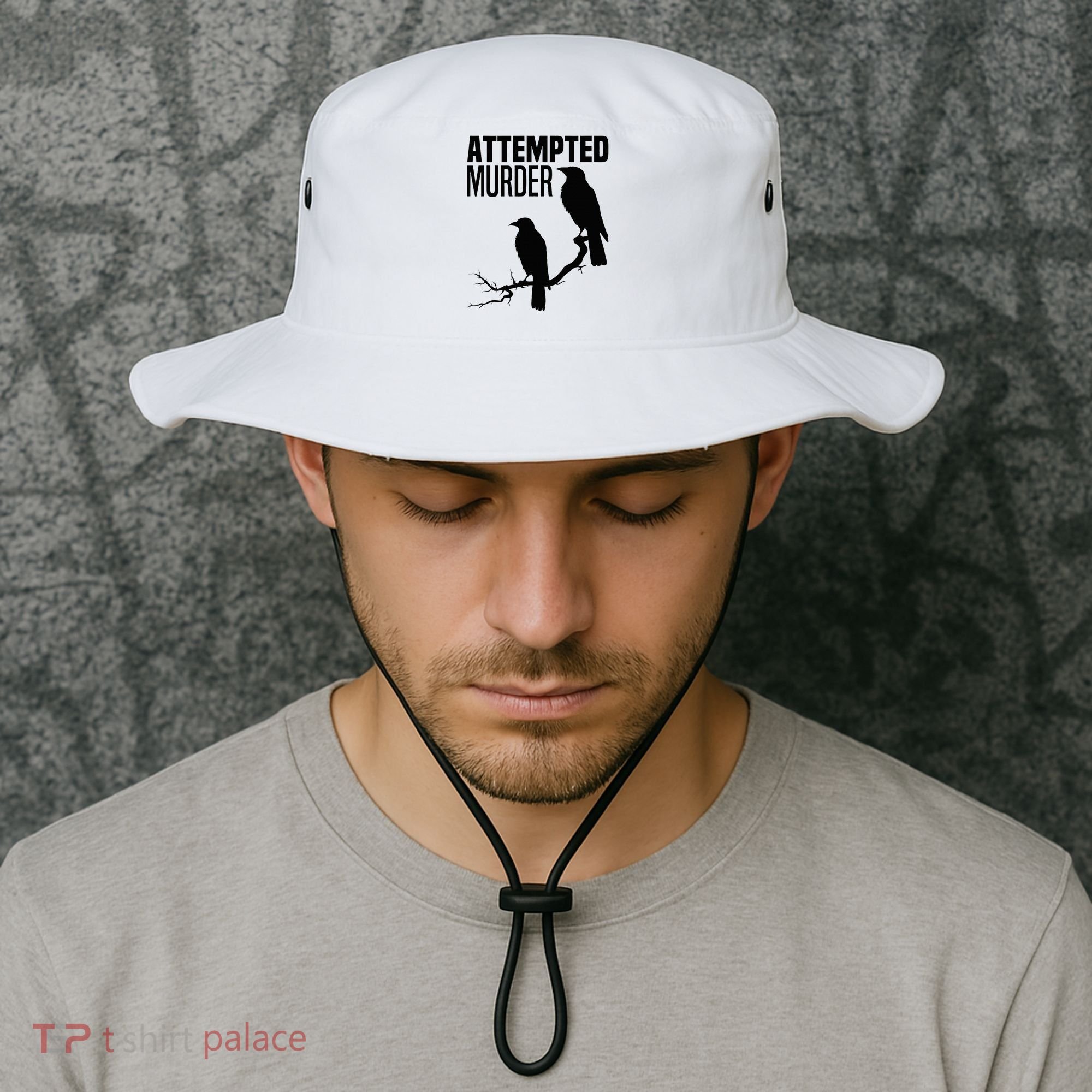 Attempted Murder Crows Raven Bird Meme Bucket Hat