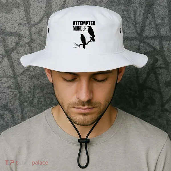 Attempted Murder Crows Raven Bird Meme Bucket Hat