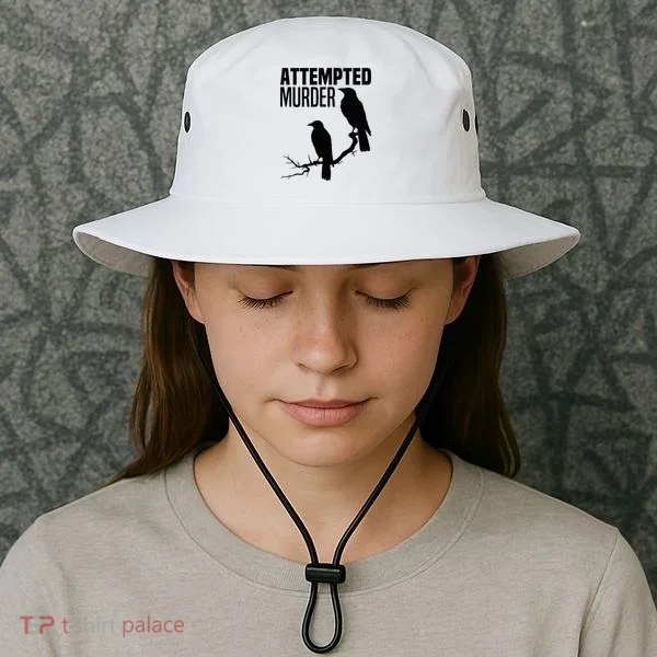 Attempted Murder Crows Raven Bird Meme Bucket Hat