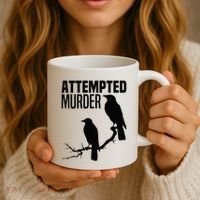 Attempted Murder Crows Raven Bird Meme Coffee Mug thumb 3