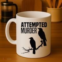 Attempted Murder Crows Raven Bird Meme Coffee Mug thumb 4