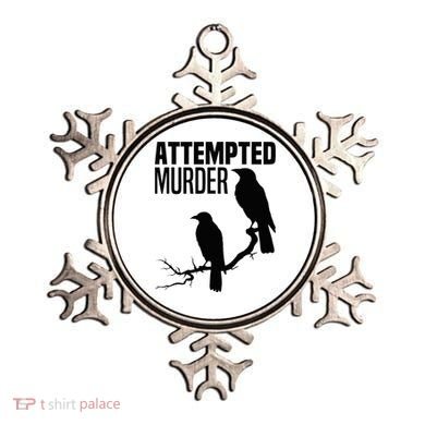 Attempted Murder Crows Raven Bird Meme Ornament