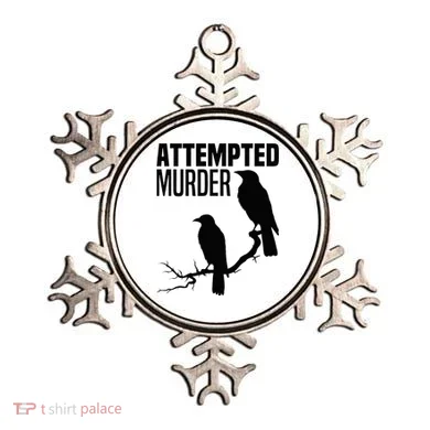 Attempted Murder Crows Raven Bird Meme Ornament