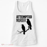 Attempted Murder Crows Raven Bird Meme Women's Tank Top thumb 0
