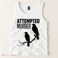 Attempted Murder Crows Raven Bird Meme Tank Top thumb 2