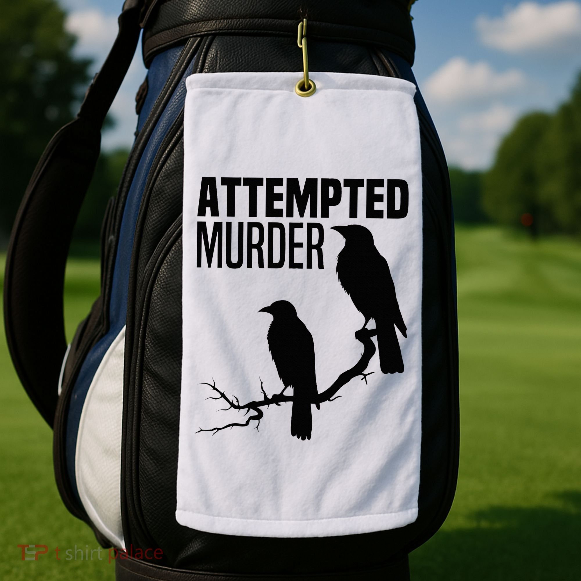 Attempted Murder Crows Raven Bird Meme Golf Towel