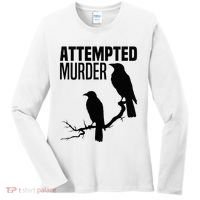 Attempted Murder Crows Raven Bird Meme Women's Long Sleeve Shirt thumb 0