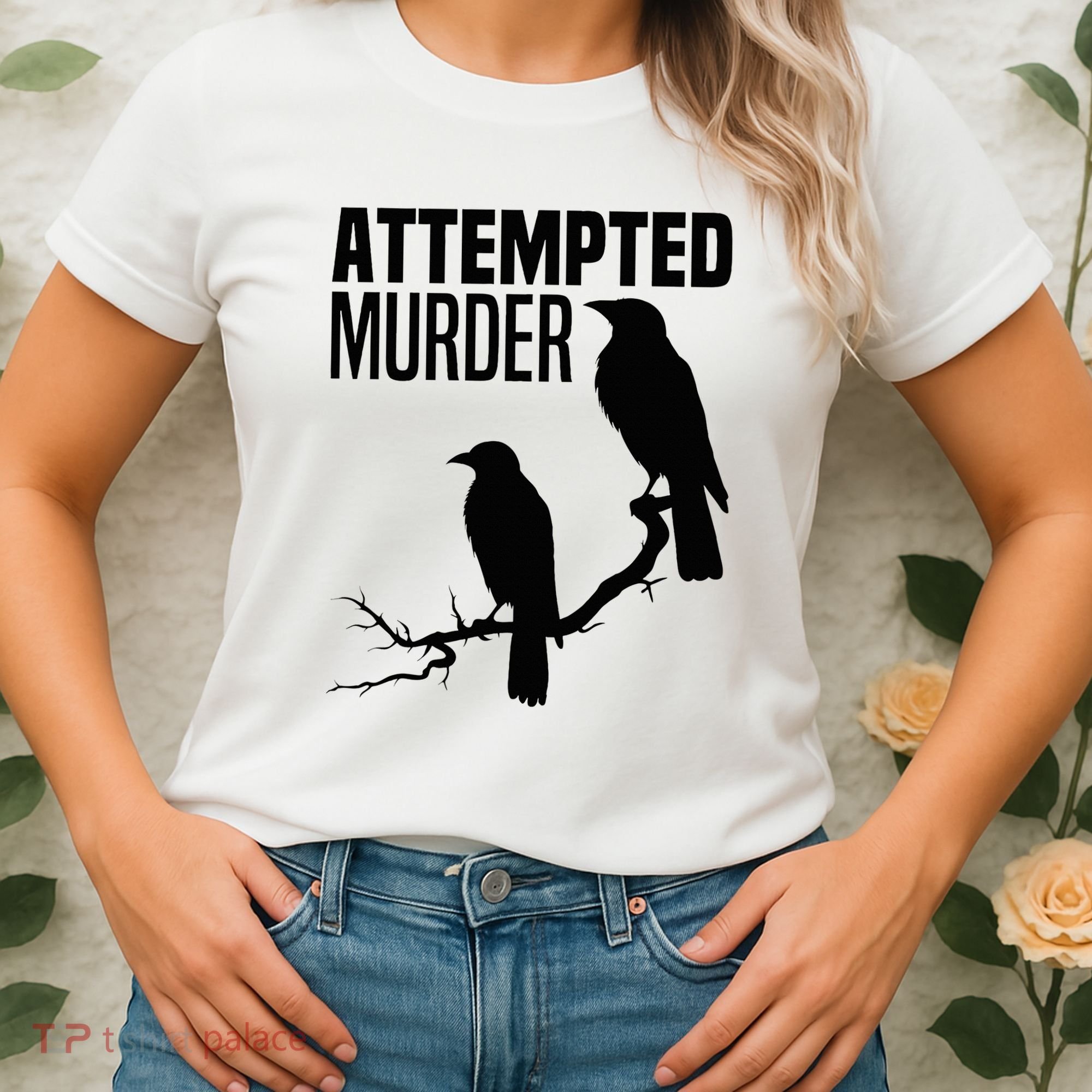 Attempted Murder Crows Raven Bird Meme Women's T-Shirt