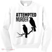 Attempted Murder Crows Raven Bird Meme Kids Sweatshirt thumb 0