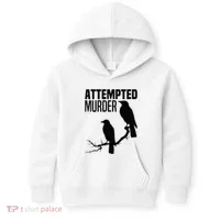 Attempted Murder Crows Raven Bird Meme Kids Hoodie thumb 0