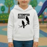 Attempted Murder Crows Raven Bird Meme Kids Hoodie thumb 3