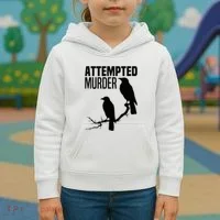 Attempted Murder Crows Raven Bird Meme Kids Hoodie thumb 3