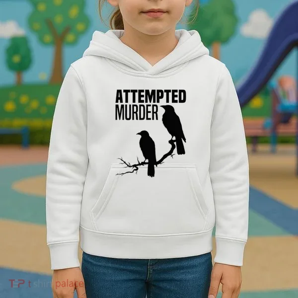Attempted Murder Crows Raven Bird Meme Kids Hoodie