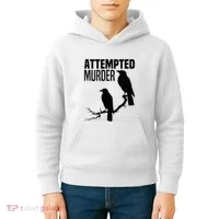 Attempted Murder Crows Raven Bird Meme Kids Hoodie thumb 4