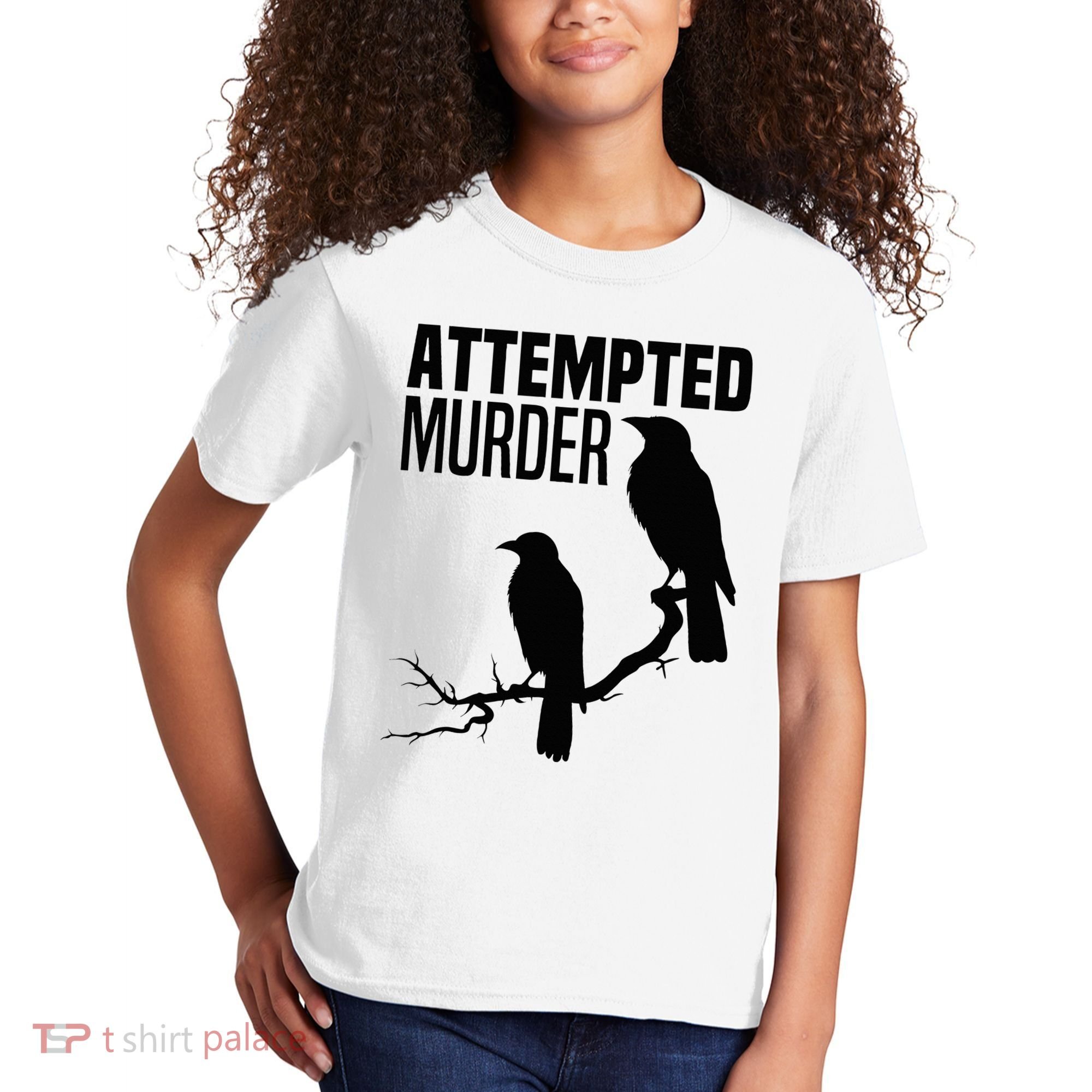 Attempted Murder Crows Raven Bird Meme Kids T-Shirt