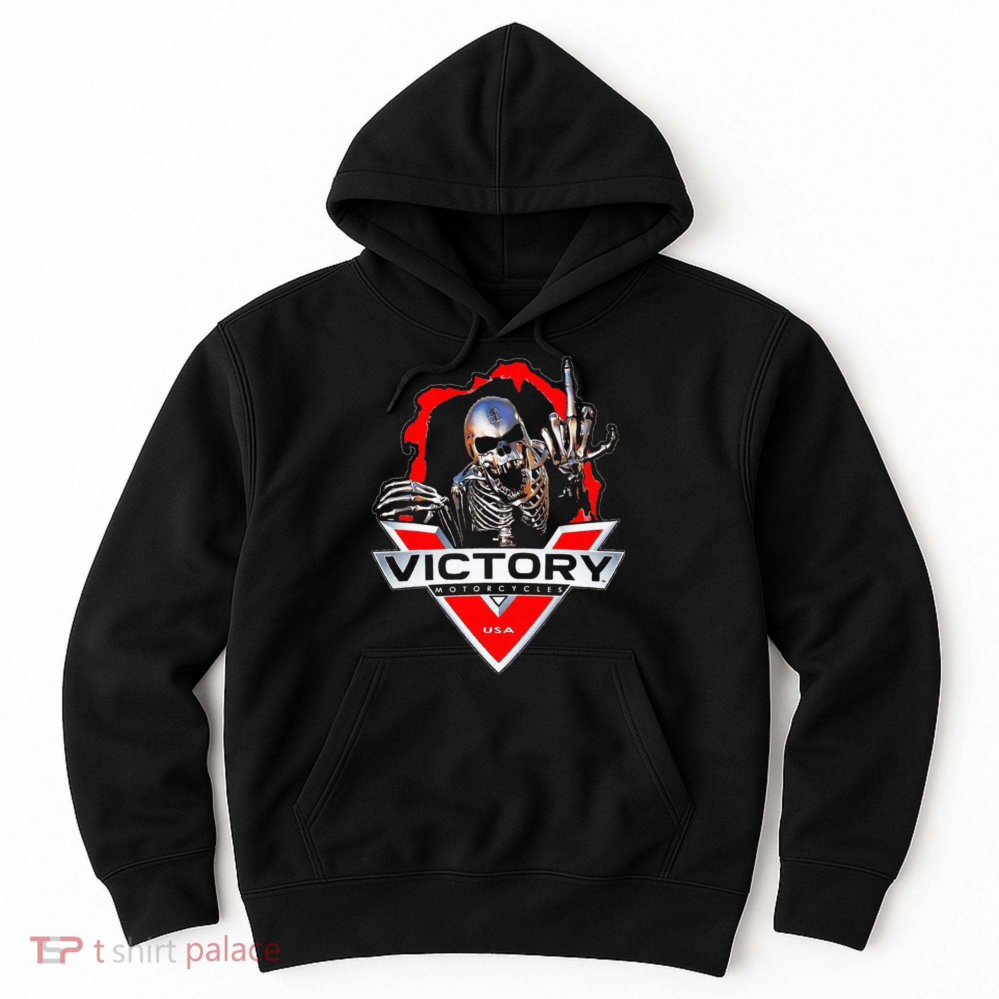 American Motor Cycles Victory Usa Skeleton Hoodie
