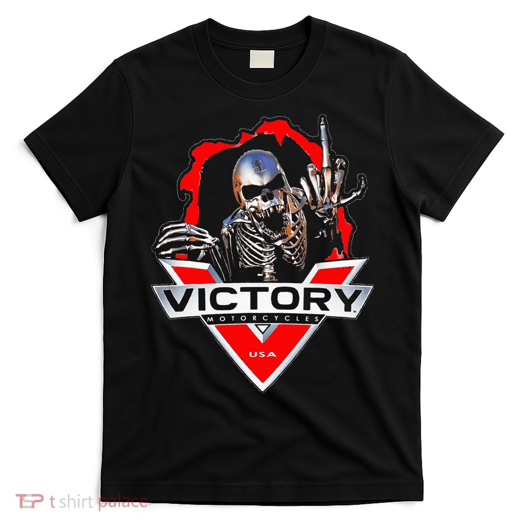 American Motor Cycles Victory Usa Skeleton T-Shirt