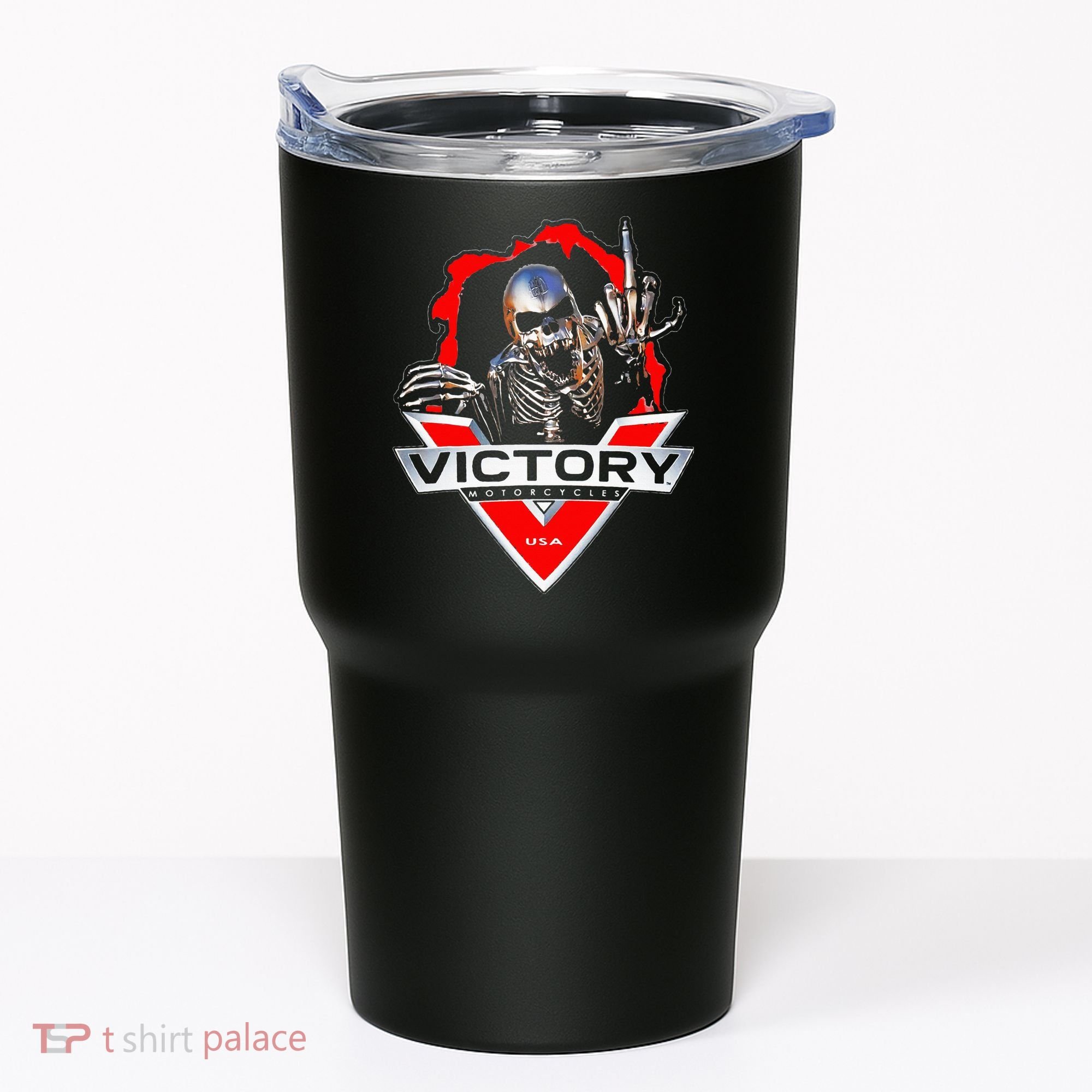American Motor Cycles Victory Usa Skeleton Tumbler