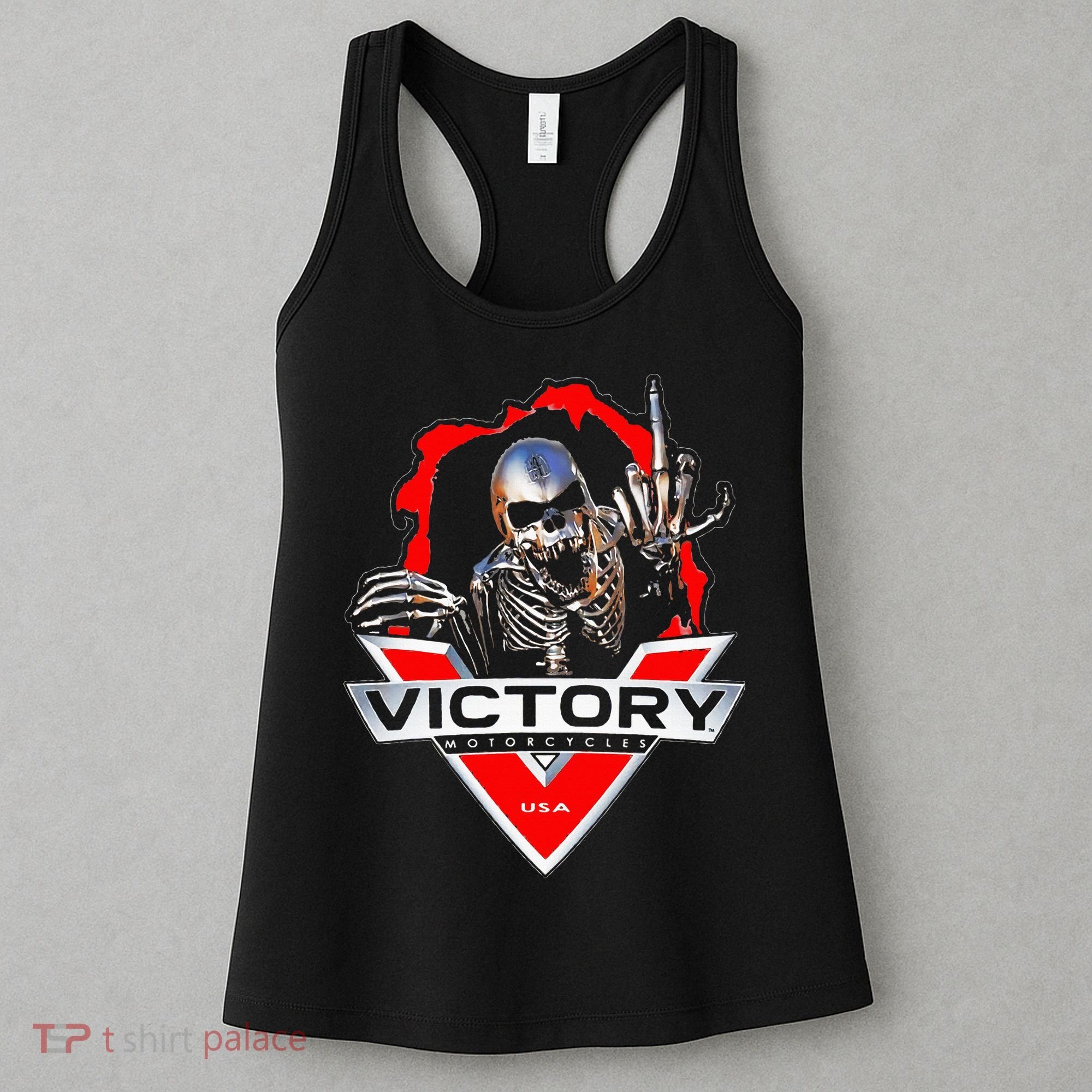 American Motor Cycles Victory Usa Skeleton Women's Tank Top